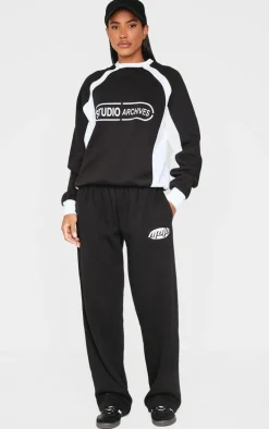 Black Contrast Panel Studio Archives Sweatshirt