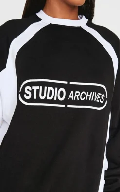 Black Contrast Panel Studio Archives Sweatshirt