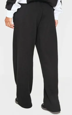 Black Contrast Studio Archives Embroidered Wide Leg Sweatpants