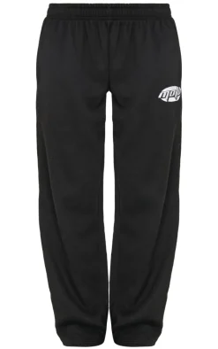 Black Contrast Studio Archives Embroidered Wide Leg Sweatpants