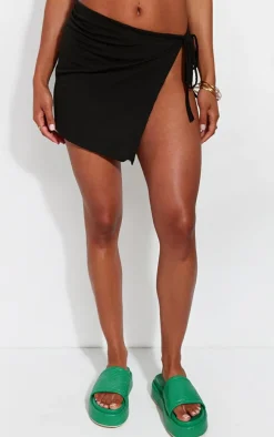 Black Cotton Look Mini Sarong