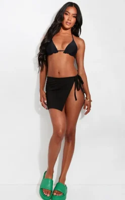 Black Cotton Look Mini Sarong