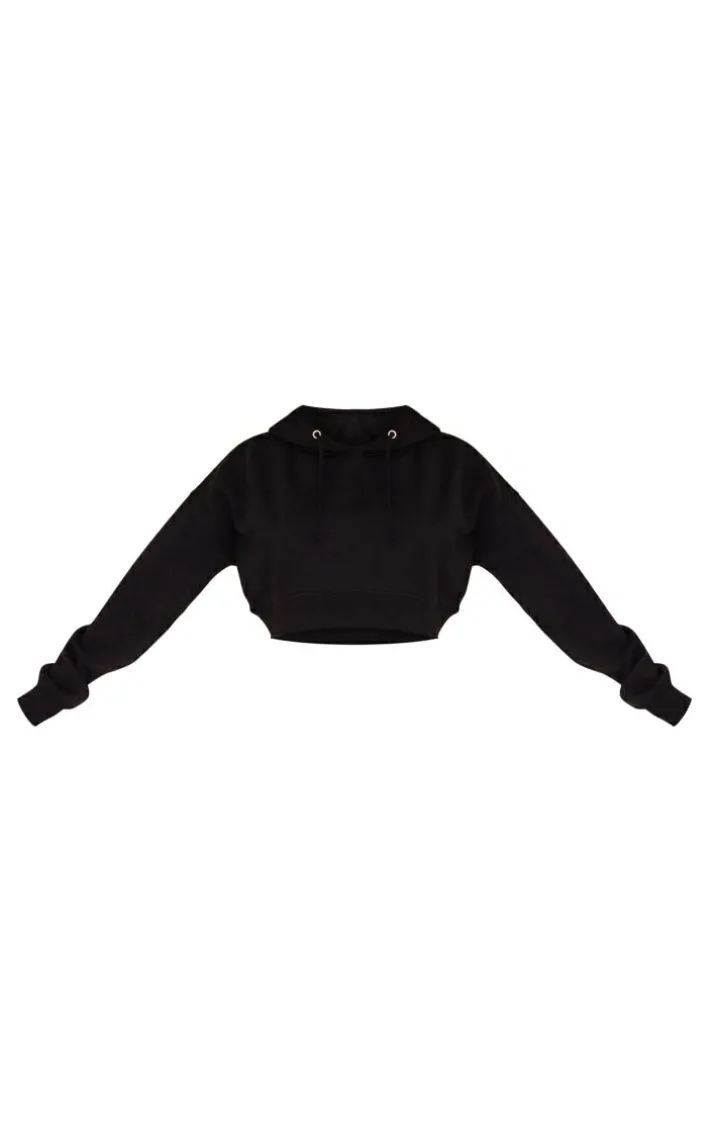 Black Cropped Fit Hoodie