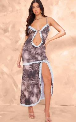 Black Cut Out Cami Split Hem Maxi Dress