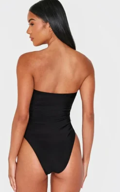 Black Cut Out Knot Swimsuit