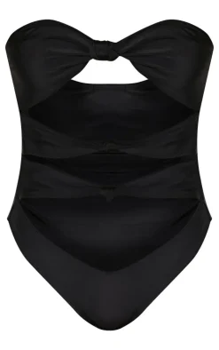 Black Cut Out Knot Swimsuit