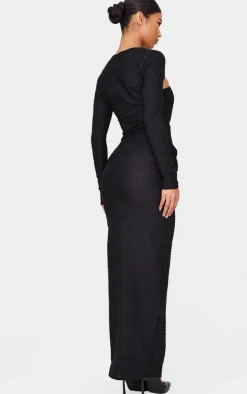 Black Cut Out Wrap Maxi Dress