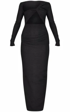 Black Cut Out Wrap Maxi Dress