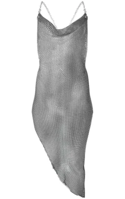 Black Diamante Cowl Neck Dress