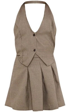 Black Dogtooth Vest Cut Out Shift Dress