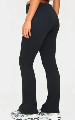 Black Double Contour Jersey Flared Pants