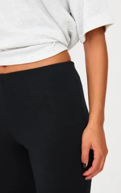 Black Double Contour Jersey Flared Pants