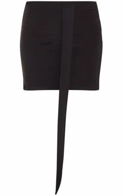 Black Double Layer Mini Skirt