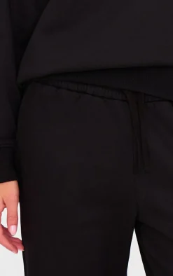 Black Drawstring Wide Leg Sweatpants