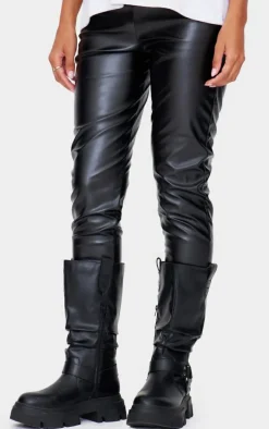 Black Faux Leather High Waisted Leggings