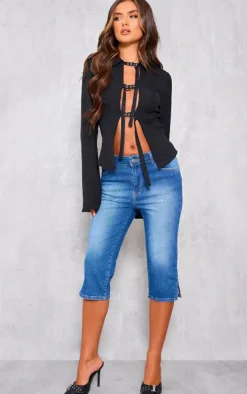 Black Fitted Buckle Detail Shirt