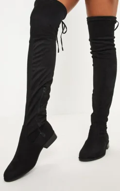 Black Flat Over The Knee Boot