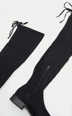 Black Flat Over The Knee Boot