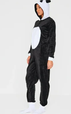 Black Fleece Panda Applique Hooded Onesie