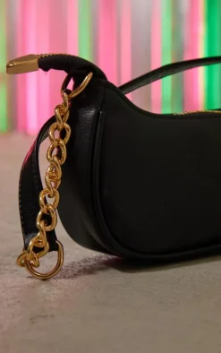 Black Gold Chain Mini Shoulder Bag