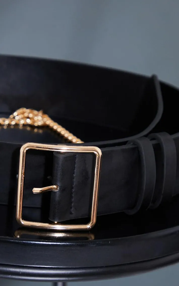 Black Gold Chain Waist Belt