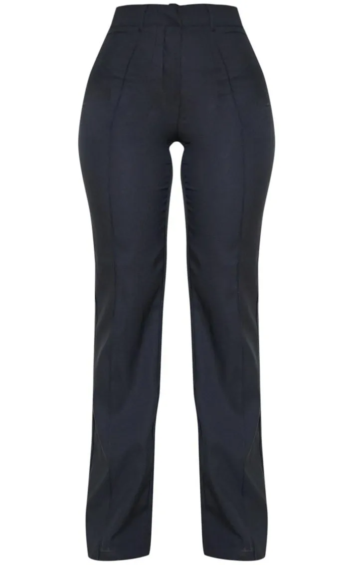 Black High Waisted Straight Leg Pants