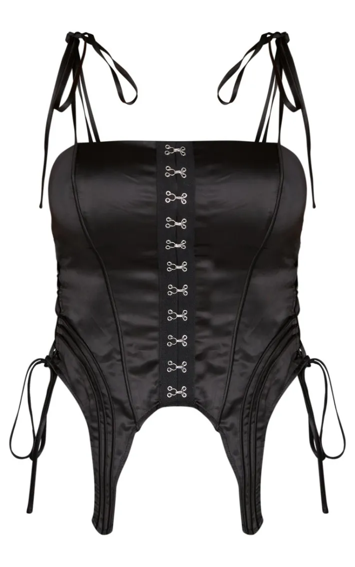 Black Hook And Eye Tie Side Corset