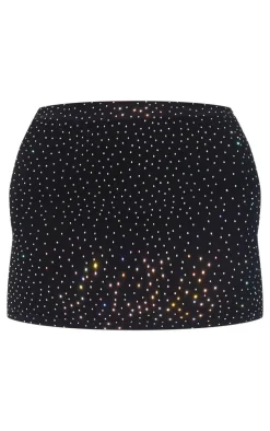 Black Hot Fix Seamless Mini Skirt