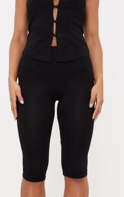 Black Jersey Capri Leggings