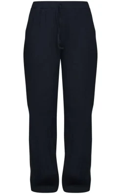 Black Jersey Cotton Wide Leg Pants