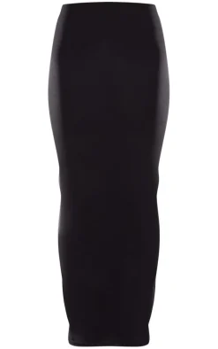Black Jersey Low Rise Maxi Skirt
