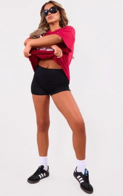 Black Jersey Micro Mini Hot Pant