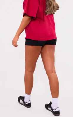 Black Jersey Micro Mini Hot Pant