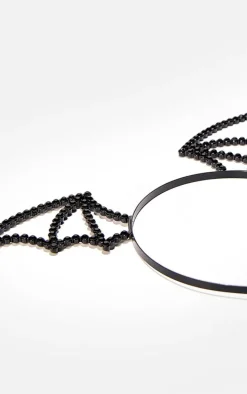 Black Jeweled Bat Headband
