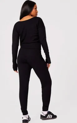 Black Knit Lounge Set