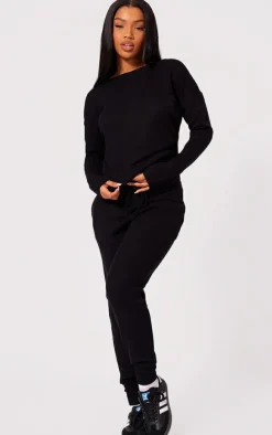 Black Knit Lounge Set
