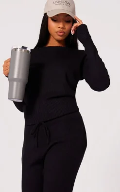 Black Knit Lounge Set