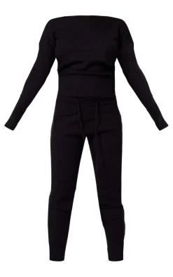 Black Knit Lounge Set