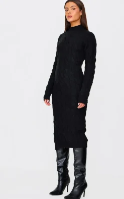 Black Knit Maxi Dress