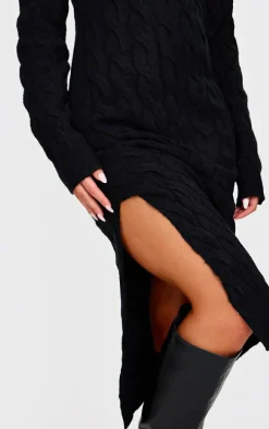 Black Knit Maxi Dress
