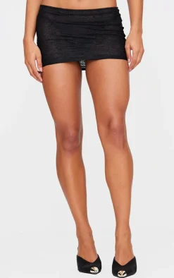 Black Lace Low Rise Mini Skirt