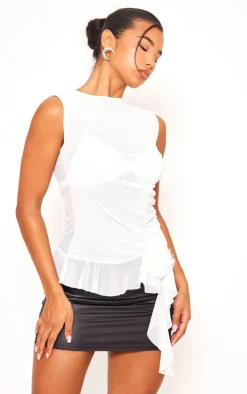 Black Leather Look Mini Skirt