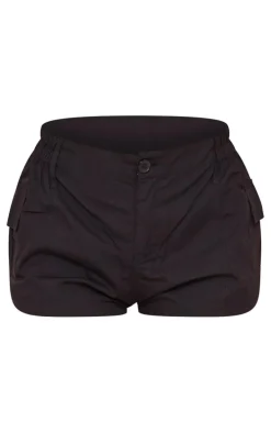 Black Lightweight Low Rise Cargo Shorts