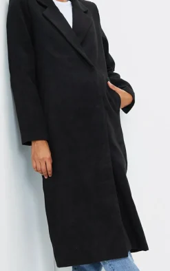 Black Longline Double Breast Coat