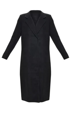 Black Longline Double Breast Coat