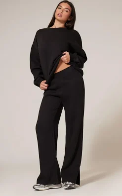 Black Longline Oversized Sweatshirt