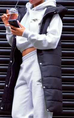 Black Longline Puffer Vest