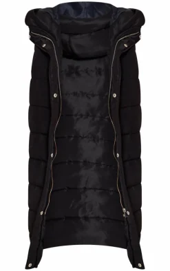 Black Longline Puffer Vest