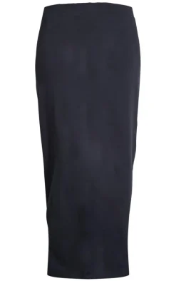 Black Low Rise Maxi Skirt