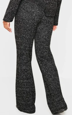 Black Marl Knit Wide Leg Pants